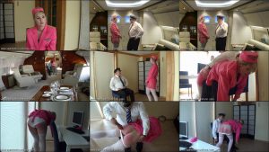 Spanking M/F - Lottie  got another sound OTK spanking and a hard dose of the hairbrush!  – Europe Airlines Episode 10